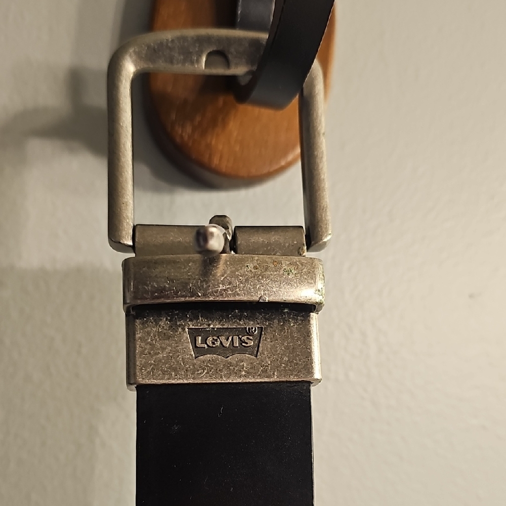 Levi's Black Belt with Silver Buckle